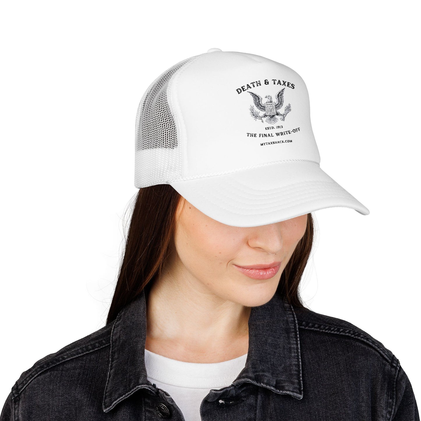 Trucker Hat — “Death & Taxes” Vintage Eagle Foam Trucker Hat
