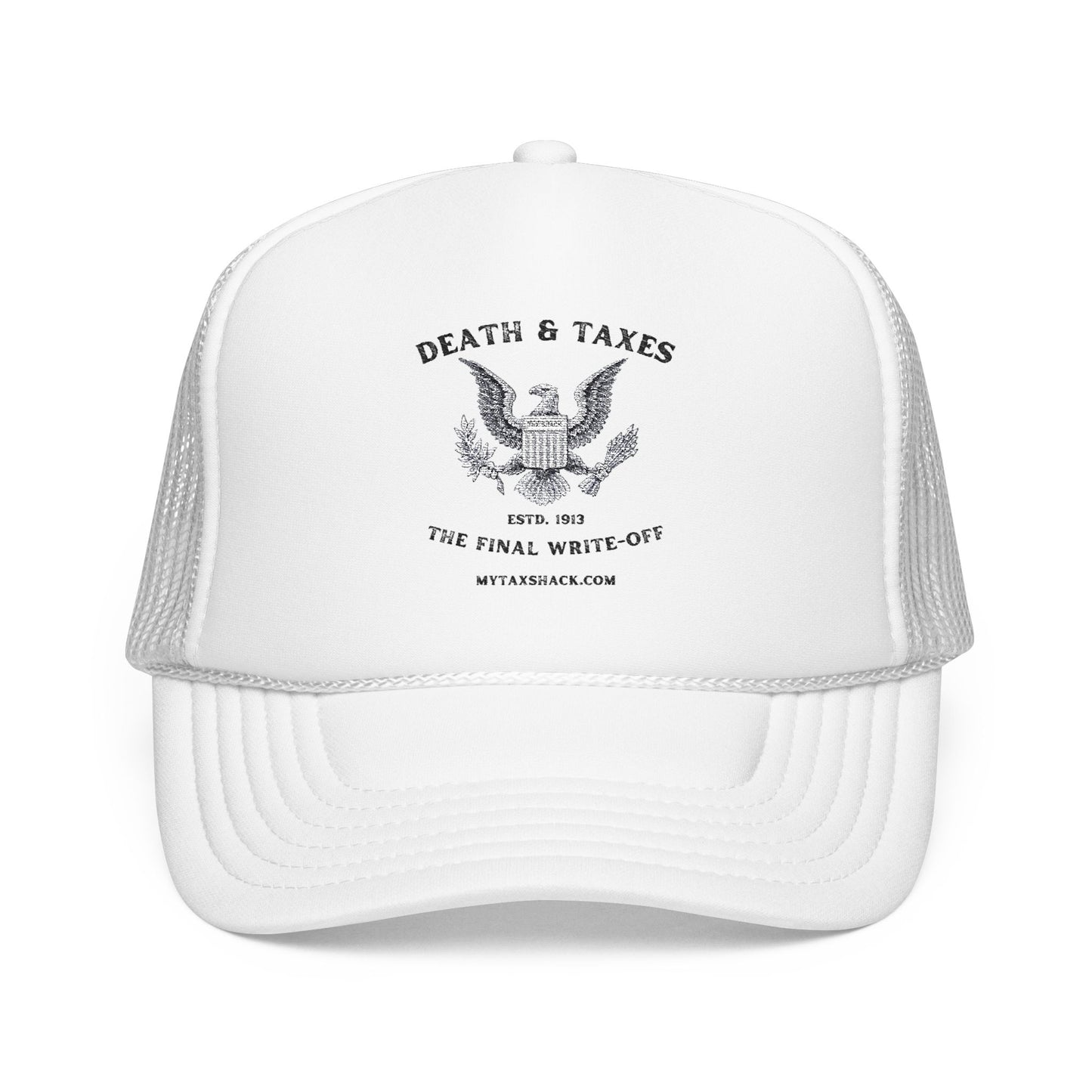 Trucker Hat — “Death & Taxes” Vintage Eagle Foam Trucker Hat
