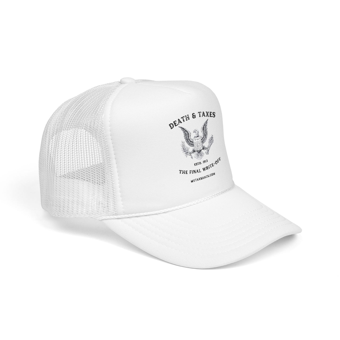 Trucker Hat — “Death & Taxes” Vintage Eagle Foam Trucker Hat