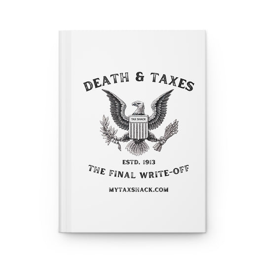 Death & Taxes Hardcover Journal — 'The Final Write-Off' Vintage Tax Humor Notebook